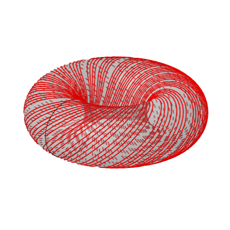 Trajetória de inclinação a constante de Euler com apenas 30 voltas.