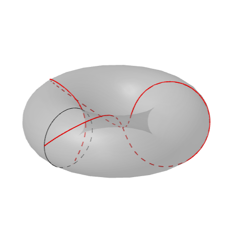 Trajetória de inclinação a constante de Euler com apenas 1 volta.
